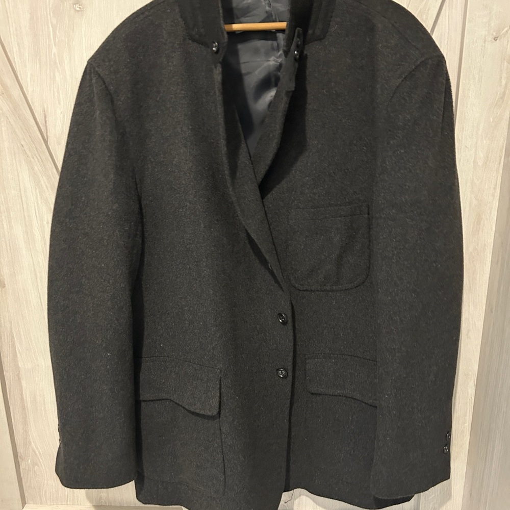 Lauren Ralph Lauren Blazer 50XL Long Wool Gray Black Blue WindowPane Stretch 50L